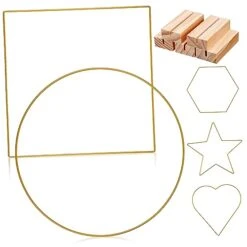 Didiseaon Home Decor Metal Macrame Ring Wedding Metal Flower Stand Home Decor Wedding Decorations Hoop 5 Sets Wedding Decorations