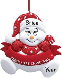Baby's First Christmas Ornament 2022 – Polyresin Blue Snow Baby Ornaments For Christmas Tree – Baby Boy First Christmas Ornament – Personalized Baby Gifts For Newborn Boys -Department 56 Shop 41CtjSsGjL. AC