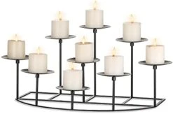 Sziqiqi Candelabra Candle Holders For Pillar Candle Fireplace Matte Black Pillar Candle Holder With 9 Candle Stands Metal Candleholders For Christmas Halloween Mantel Floor Table Centerpiece 12 Sziqiqi Candelabra Candle Holders For Pillar Candle Fireplace Matte Black Pillar Candle Holder With 9 Candle Stands Metal Candleholders For Christmas Halloween Mantel Floor Table Centerpiece -Department 56 Shop 41D sjKAo L. AC