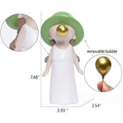 Kakizzy Little Girl Statues For Home Decor, Cute Shelf Decor Accents Modern Indoor Decorations For Office Decor Small Nick Nacks White Resin Sculptures Home Decorations For Living Room, C-Girl Green -Department 56 Shop 41DeWL0oSqL