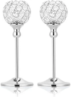 Hossejoy 2 PCS Candle Holders, Crystal Candlestick Holders For Tables Dining Halloween Christmas Anniversary Wedding Decoration, Fit Best With Flameless LED Tea Light Candles (Gold) -Department 56 Shop 41DfwNkH 9L. AC