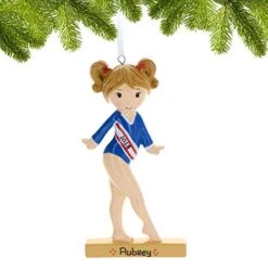 Personalized Gymnastics Ornament For Girl 2022 - Gifts For Gymnasts, Gymnastics Christmas Ornament, Gymnast Ornament, Gymnastics Gifts, Gymnast Gifts - Blue Leotard - Free Customization -Department 56 Shop 41E0PanPtFL