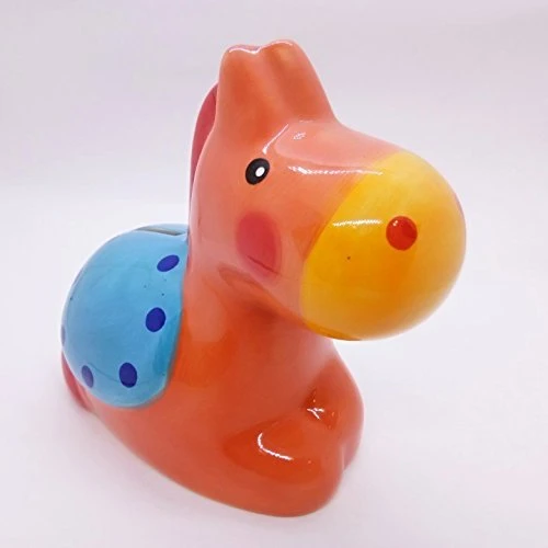 5" Tall Orange Horse Piggy Bank Ceramic - Figurine Animal Statue - Pottery Miniature Hand Made And Painted Multipurpose Pony Coin Bank Porcelain Table Decor Perfect For Gifts And Souvenirs 3 5" Tall Orange Horse Piggy Bank Ceramic - Figurine Animal Statue - Pottery Miniature Hand Made And Painted Multipurpose Pony Coin Bank Porcelain Table Decor Perfect For Gifts And Souvenirs - Image 3