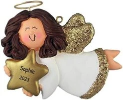 Personalized Angel Christmas Ornament - Angel Ornaments For Christmas Tree, Guardian Angel Gifts, Angel Watching Over You, Merry Christmas From Heaven - Cute Angel Pink - Free Customization -Department 56 Shop 41EtYldJsL. AC