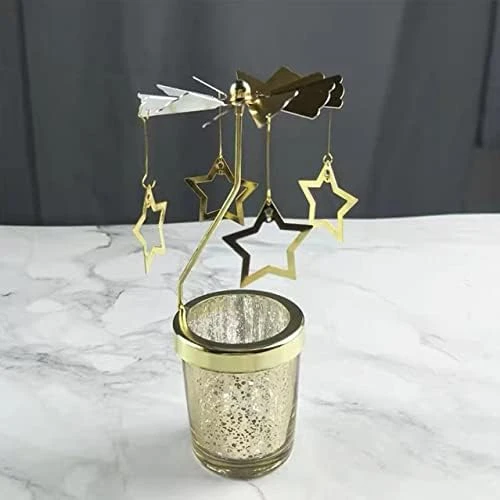 Rotary Candle Holder Christmas Spinning Candle Holders Metal Small Gift Gorgeous Home Decor For Birthday Wedding Party (Horse) 8 Rotary Candle Holder Christmas Spinning Candle Holders Metal Small Gift Gorgeous Home Decor For Birthday Wedding Party (Horse) - Image 8