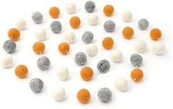 Glaciart One Wool Felt Ball Garland - Pom Pom Garland - 9 Feet, 40 Balls, 4 Monochrome Colors, Pom Pom Decorations, Nursery Decor, Bunting, Birthday Party Decorations, Easter, Photo Prop -Department 56 Shop 41FPZDFVJMS. AC