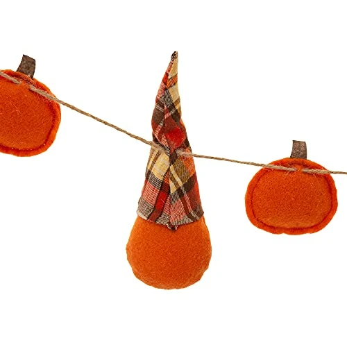 Glitzhome 72" L Fall Fabric Gnomes Garland Hanging Pumpkin Felt Garland For Fireplace Wall Decor 4 Glitzhome 72" L Fall Fabric Gnomes Garland Hanging Pumpkin Felt Garland For Fireplace Wall Decor - Image 4