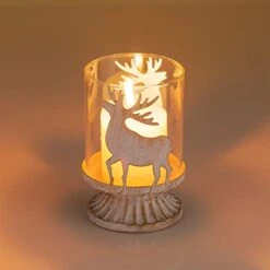 Romadedi Christmas Pillar Candle Holder: Set Of 2 Small Rustic Table Decorations With Distressed Metal Reindeer Design, Candle Holders Centerpieces Ornaments For Shelf Bookcase Farmhouse Home Decor 9 Romadedi Christmas Pillar Candle Holder: Set Of 2 Small Rustic Table Decorations With Distressed Metal Reindeer Design, Candle Holders Centerpieces Ornaments For Shelf Bookcase Farmhouse Home Decor -Department 56 Shop 41FVrUqzIRL