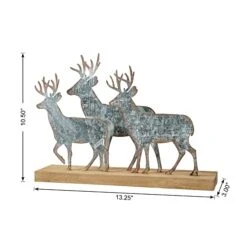Glitzhome Christmas Table Decorations 12.81 Inches Metal Christmas Reindeer Decor Galvanized Deer Decoration For Home Country Christmas Decor Rustic Xmas Desk Decoration -Department 56 Shop 41Fo6tbD6ZL