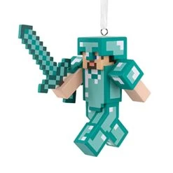 Hallmark Minecraft Steve In Diamond Armor Christmas Ornament