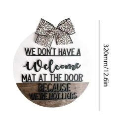 Akloker We Dont Have A Welcome Mat At The Door Hanging Doorplate Funny Wooden Front Door Hanger With Rope For Front Door/Window Wall Hanging Decor -Department 56 Shop 41GoCTYxPqL