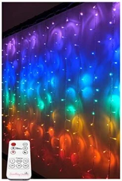 Something Unicorn - Rainbow LED String Curtain Lights With Remote For Teen Room, Girls Room, College Dorm, Nursery And Kids Room Décor (Premium Version)