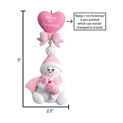 Personalized Babys First Christmas Ornament 2022 - My First Christmas Ornament 2022 - Snowman Baby Girl First Christmas Ornament, 1st Christmas Baby Ornament 2022 - Free Customization -Department 56 Shop 41HR8VSnGLL