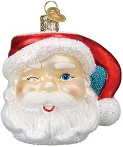 Old World Christmas Ornaments: Assortment Of Santas Glass Blown Ornaments For Christmas Tree, Winking Santa -Department 56 Shop 41Hy2H8 ObL. AC