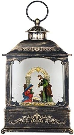 Wondise Christmas Muscal Snow Globe With Timer, USB Plug-in & Battery Operated Spinning Water Glitters Lighted Singing Snow Globe Lantern For Christmas Decorations(Santa) -Department 56 Shop 41I9ZcCzxmL. AC