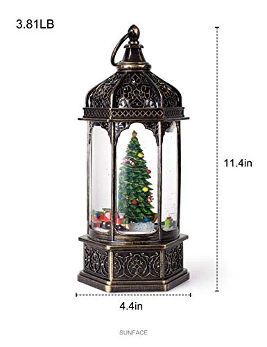 Christmas Snow Globe Lantern 11",USB & Battery Operated Lighted Swirling Glitter Water Lantern With Timer For Christma Home Decoration (Trees) 1 Christmas Snow Globe Lantern 11",USB & Battery Operated Lighted Swirling Glitter Water Lantern With Timer For Christma Home Decoration (Trees)