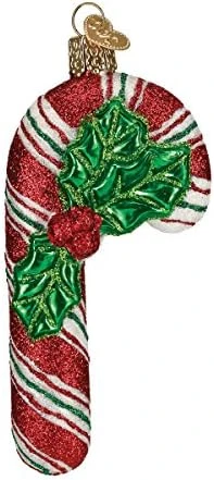 Old World Christmas Peppermint Glass Blown Ornaments For Christmas Tree, Glistening Candy Cane 4 Old World Christmas Peppermint Glass Blown Ornaments For Christmas Tree, Glistening Candy Cane - Image 4