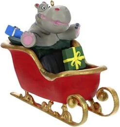 Hallmark Keepsake 1999QGO2167 Ornament 2019 Year Dated Hippo In Sleigh Musical (Plays I Want A Hippopotamus For Christmas Song) -Department 56 Shop 41J2RA2edmL. AC
