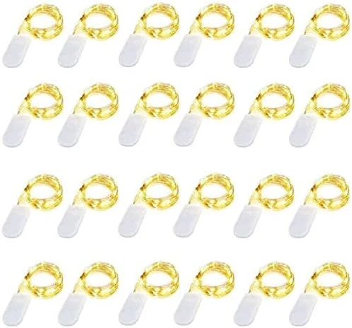 24 Pack Fairy Lights Battery Operated 6.6ft 20 Led Mini String Lights Silver Wire Starry Lights For DIY Wedding Party Festival Halloween Christmas (Cool White) 14 24 Pack Fairy Lights Battery Operated 6.6ft 20 Led Mini String Lights Silver Wire Starry Lights For DIY Wedding Party Festival Halloween Christmas (Cool White) - Image 14