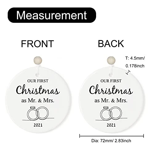Our First Christmas As Mr & Mrs Ornaments 2021 Newly Married Ornament Couples Gifts Wedding Decoration Personalized Bridal Shower Gift… 3 Our First Christmas As Mr & Mrs Ornaments 2021 Newly Married Ornament Couples Gifts Wedding Decoration Personalized Bridal Shower Gift… - Image 3