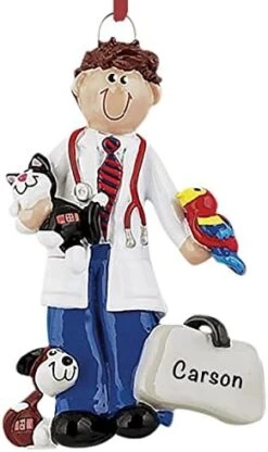 Personalized Veterinarian Ornament 2022 – Polyresin Guy Vet Ornament – Veterinarian Gifts For Men – Future Veterinarian Gifts – Unique Medical Ornaments, Vet Tech Ornament – Vet Christmas Ornament -Department 56 Shop 41Jv XNSLYL. AC