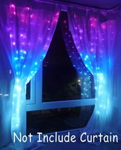 Curtain Lights Purple Pink Teal Blue Ombre Fairy Lights With Remote, LED String Curtain Lights For Girls Kids Mermaid Decoration Lights Bedroom Wall Hanging Nautical Sea Ocean Frozen Theme Decor -Department 56 Shop 41K19wQGTZL