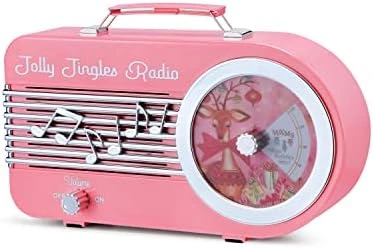 Mr. Christmas Vintage North Pole Radio Holiday Jukebox Christmas Decoration Music Box, 10.5 Inches, Red 4 Mr. Christmas Vintage North Pole Radio Holiday Jukebox Christmas Decoration Music Box, 10.5 Inches, Red - Image 4