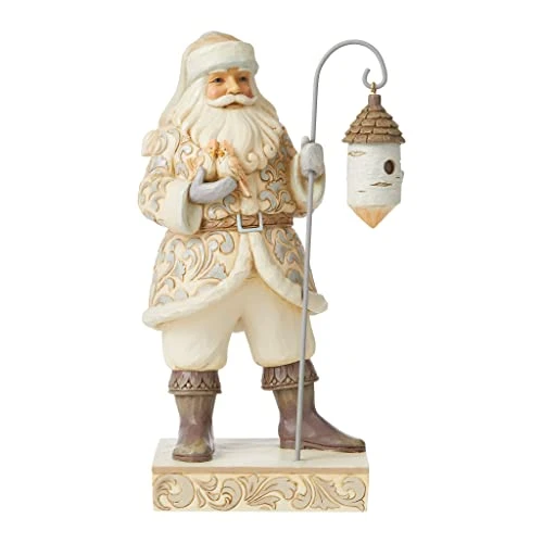 Enesco Jim Shore Heartwood Creek White Woodland Santa With Birch Birdhouse Figurine, 10 Inch, Multicolor 1 Enesco Jim Shore Heartwood Creek White Woodland Santa With Birch Birdhouse Figurine, 10 Inch, Multicolor