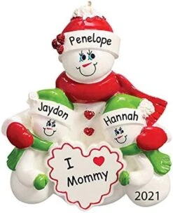 Personalized Family Christmas Ornament 2022 - Family Ornament 2022 Family Of 3 - I Love Mommy Single Parent Ornament Single Mom Family Christmas Ornaments - Free Customization -Department 56 Shop 41L3p1JvnyL. AC