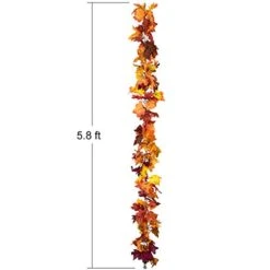 DearHouse 2 Pack Fall Garland Maple Leaf, 5.9Ft/Piece Hanging Vine Garland Artificial Autumn Garland Thanksgiving Decor For Home Wedding Fireplace Party Christmas -Department 56 Shop 41LNg8jBwhL