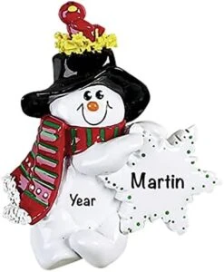 Personalized Snowman Christmas Ornaments 2022 – Polyresin Birds Nest Snowman Christmas Tree Ornaments – Cute Snowman Gifts For Boys, Dad, Mom, Women – Unique Snowman Personalized Gifts -Department 56 Shop 41LyOPXuU0L. AC