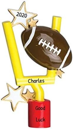 Personalized Football Ornament - Sports Ornaments For Christmas Tree, NCAA Football Ornaments, Football Christmas Ornament, Football Coach Gifts - Football Banner - Free Customization -Department 56 Shop 41M3D uC5TL. AC