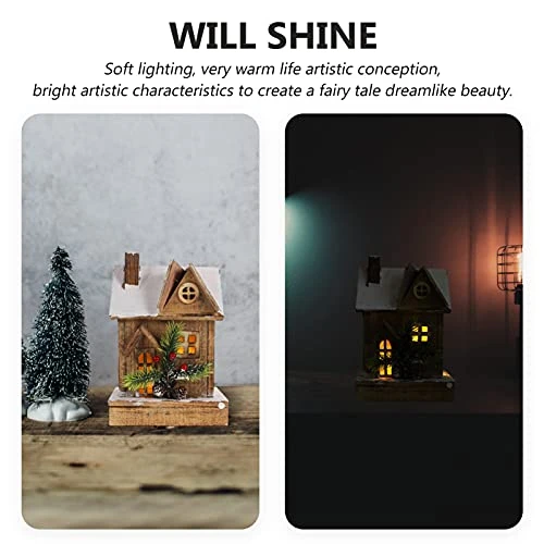 Christmas Led Luminous Wooden House: Light Up Christmas Snow Houses Holiday Village Houses Figurines Christmas Party Table Centerpiece Home Decor 2 Christmas Led Luminous Wooden House: Light Up Christmas Snow Houses Holiday Village Houses Figurines Christmas Party Table Centerpiece Home Decor - Image 2