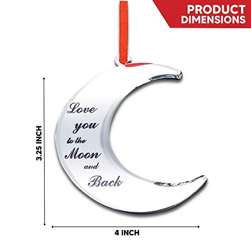 Holiday Jingle Love You To The Moon And Back Stunning Christmas Tree Ornament – Couples Baby’s Christmas Decoration – 4 X 3.25-inch Moon Ornament – With Ribbon 2 Holiday Jingle Love You To The Moon And Back Stunning Christmas Tree Ornament – Couples Baby’s Christmas Decoration – 4 X 3.25-inch Moon Ornament – With Ribbon - Image 2