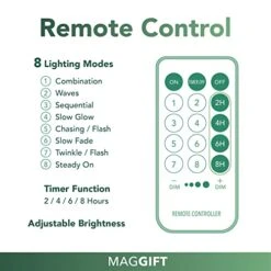 MAGGIFT 304 LED Curtain String Lights, 9.8 X 9.8 Ft, 8 Modes Plug In Fairy String Light With Remote Control, Christmas, Backdrop For Indoor Outdoor Bedroom Window Wedding Party Decoration, Warm White -Department 56 Shop 41MEvk69WGL