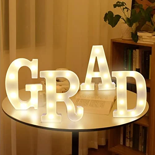 2023 Graduation Decorations,4 LED Marquee Light Up Letter“GRAD“Sign For Graduation Class Of 2023 Lights Decoration For High School Senior College Graduation Party Favor Supplies (GRAD) 1 2023 Graduation Decorations,4 LED Marquee Light Up Letter“GRAD“Sign For Graduation Class Of 2023 Lights Decoration For High School Senior College Graduation Party Favor Supplies (GRAD)