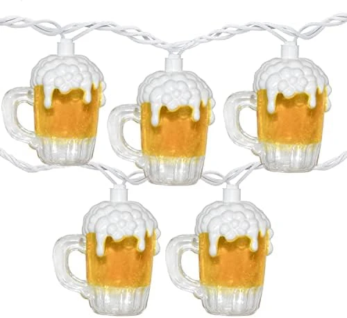 Abeja 3D Beer Mug String Lights St Patrick's Day Decor 8.5 Ft Party Cup Light With 10 Incandescent Bulbs For Bar Cafe Shop Birthday Wedding Party Bedroom Dorm Wreath Summer Club Decorations, White 14 Abeja 3D Beer Mug String Lights St Patrick's Day Decor 8.5 Ft Party Cup Light With 10 Incandescent Bulbs For Bar Cafe Shop Birthday Wedding Party Bedroom Dorm Wreath Summer Club Decorations, White - Image 14