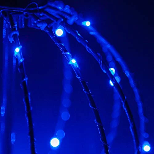 8" LED Fairy Light Ball – Indoor/Outdoor Fairy Lights Decoration With Fairy Mini Lights, Sphere Light Fold Flat Metal Frame (Blue Lights/Blue Frame) 2 8" LED Fairy Light Ball – Indoor/Outdoor Fairy Lights Decoration With Fairy Mini Lights, Sphere Light Fold Flat Metal Frame (Blue Lights/Blue Frame) - Image 2