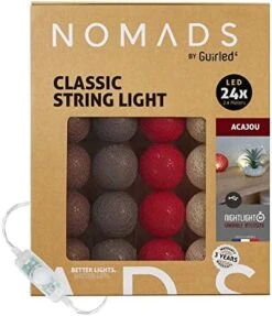 GuirLED Nomads - ﻿String Light Garland LED USB - Fairy Light - Baby Nightlight 2h - AC Adapter Included - 3 Intensities 24 Cotton Balls - 7.87ft 2.4m - Tagada -Department 56 Shop 41NUddzjyL. AC