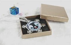 Fashion Image Snowflake Ornaments Silver 2.9"X2.6"X0.3"inches Home Decoration Christmas Tree Hanging Ornaments (Lovely-Penguin) -Department 56 Shop 41NVuqQiwFL