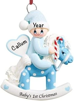 Baby's First Christmas Ornament 2022 - Polyresin Baby Girl Pink Rocking Horse Ornament - My First Christmas Baby Girl Ornament 2022 - Personalized Baby Gifts For Newborn Girl -Department 56 Shop 41NYXzACbxL. AC