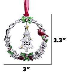 BOGDAN Christmas Tree Ornament Metal Silver Hanging Rotatable Design Charm Holiday Decorative Pendant Gift Keepsake -Department 56 Shop 41OncFfSHWL