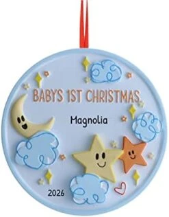 Personalized Babys First Christmas Ornament 2022 - My First Christmas Ornament - Stars And Clouds Christmas Ornament 1st Christmas Baby Ornament Baby Keepsake - Free Customization -Department 56 Shop 41P5oc8URoL. AC
