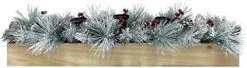 Fraser Hill Farm Glittery Pine Christmas Tabletop Candle Holder, 42 Inch Length | With White Berries And Ornament Balls | Holds 5 Pillar Candles | Perfect Holiday Decoration | F042CHTT008-0SN -Department 56 Shop 41PFLTesliL. AC