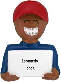 Personalized Christmas Ornaments For Kids - Childrens Christmas Ornaments - Braces On Brunette Girl Christmas Ornaments Smiling Child Christmas Tree Ornaments For Kids - Free Customization -Department 56 Shop 41PJTaRiVL. AC