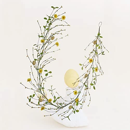 DIYFLORU Easter Garland,5 FT Long Artificial Easter Egg Garland Mixed Berry And Flower Garland Spring Garland For Easter Spring Decorations(Yellow) 5 DIYFLORU Easter Garland,5 FT Long Artificial Easter Egg Garland Mixed Berry And Flower Garland Spring Garland For Easter Spring Decorations(Yellow) - Image 5