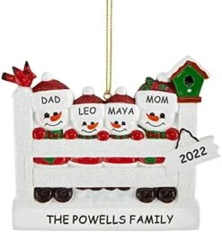 Let's Make Memories Personalized Snowman Family Ornament - Christmas Ornament - Customize 4 Names, Message, Year -Department 56 Shop 41Q0iE1rRWL. AC