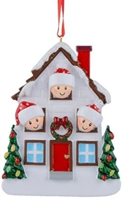 Christmas House Personalized Family Of 3 Ornament - Family Of New Home Christmas Ornament - 2022 Christmas Tree Decoration Gift Kids Grandkids - Custom Family Keepsake -Department 56 Shop 41QJnyCzVNL. AC