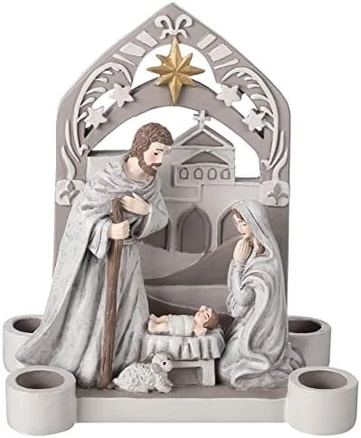 Nativity Advent Decorations Advent Candle Holder Nativity Advent Candlestick Holy Family Candle Holder Nativity Scene With Arch Candle Holder Religious Decors For Christmas Supplies (Solid Color) 5 Nativity Advent Decorations Advent Candle Holder Nativity Advent Candlestick Holy Family Candle Holder Nativity Scene With Arch Candle Holder Religious Decors For Christmas Supplies (Solid Color) - Image 5