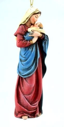 Gifts Of Faith 5-inch Mother's Kiss Mary Statue Ornament Figure With Infant Baby Jesus (PC289)